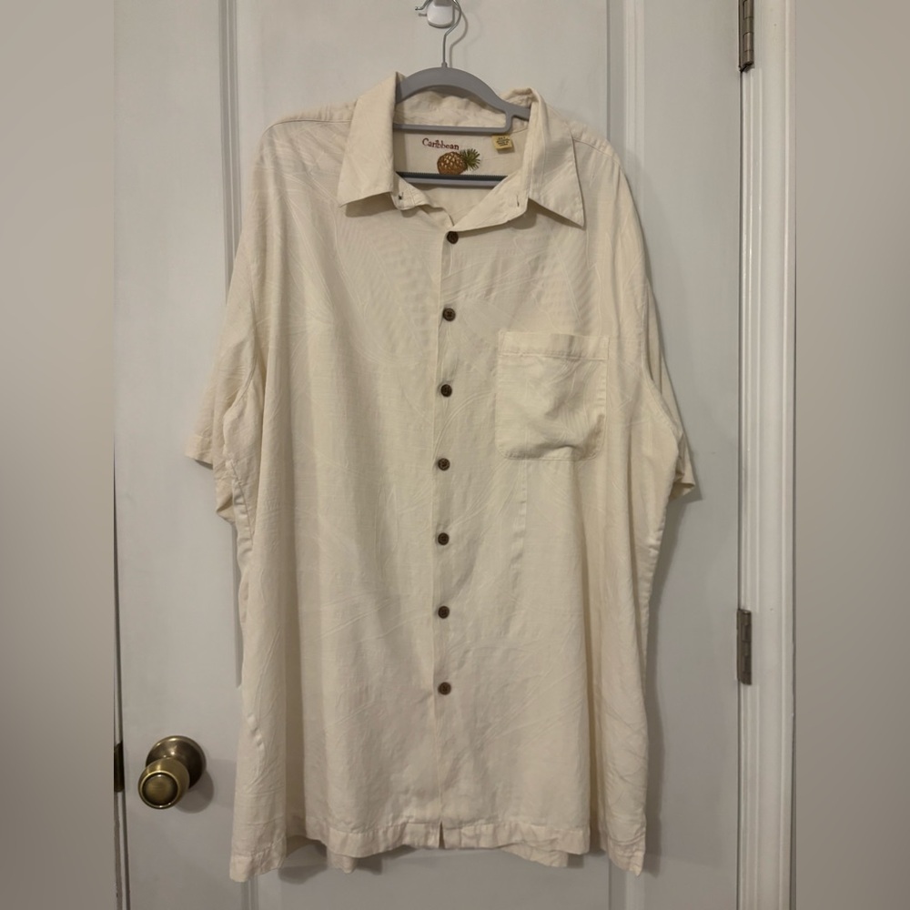 Caribbean Men's Off-White Button-Down Shirt